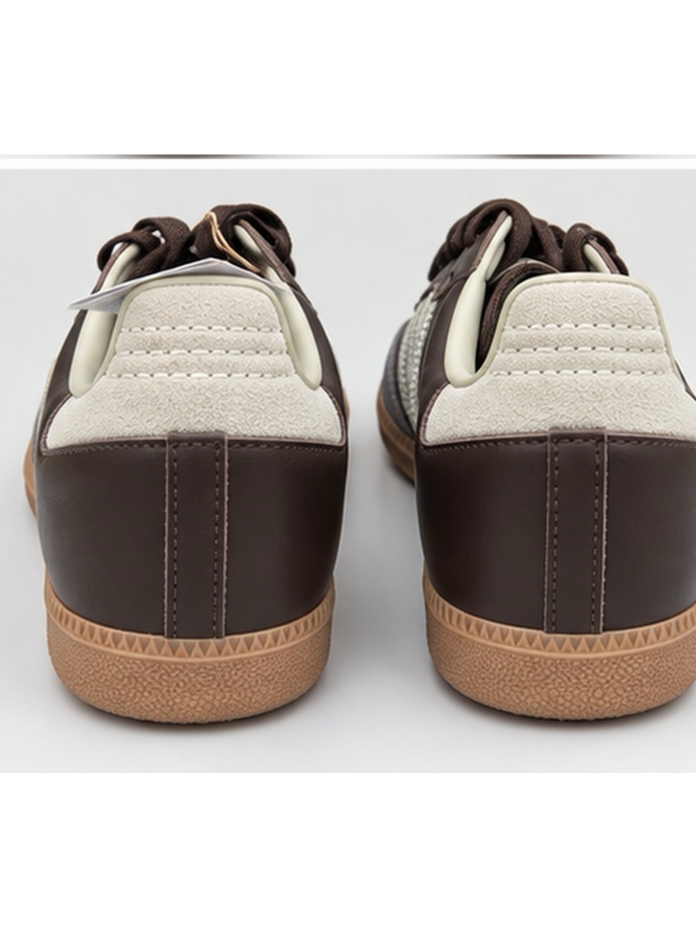adidas Samba Sneakers in Brown, Gray and Cream with Gum Outsole - Picture 4 of 8
